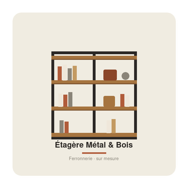 Étagère Métal & Bois